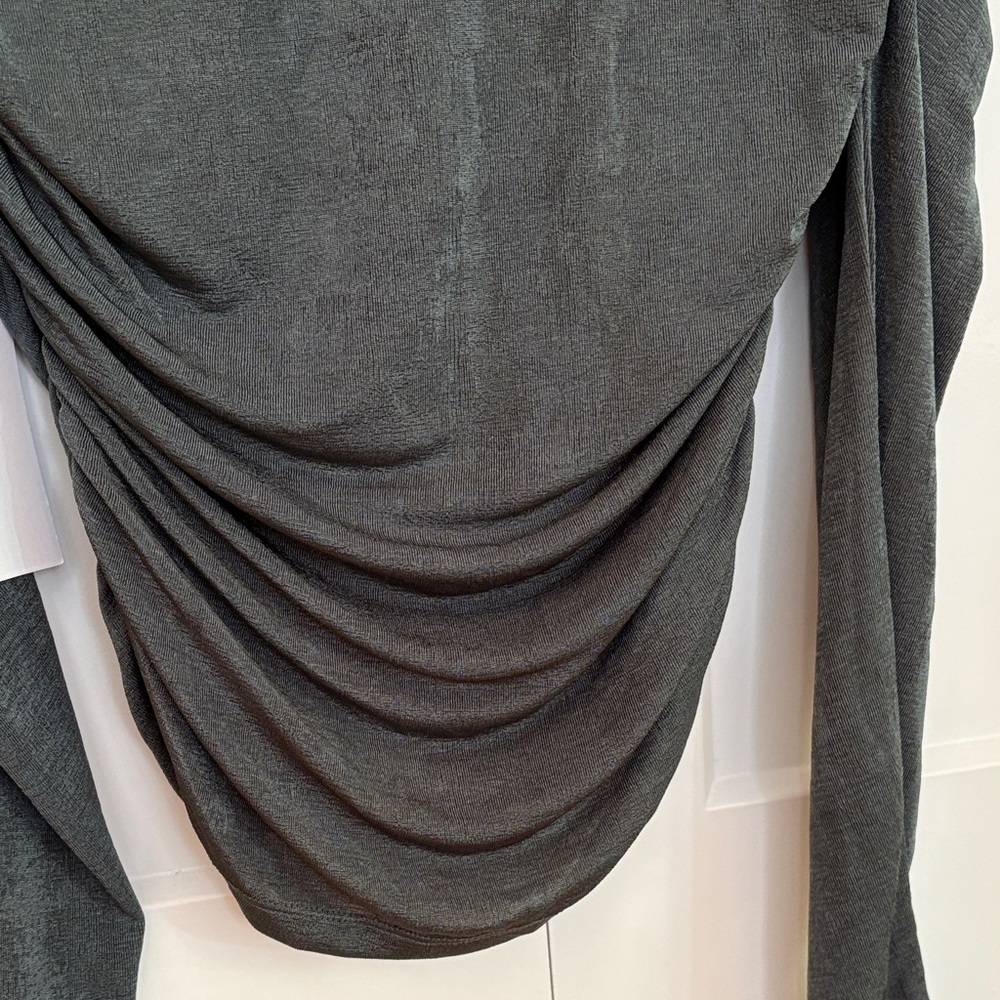 ASTR Charcoal Ruched Blouse - Picture 8 of 10